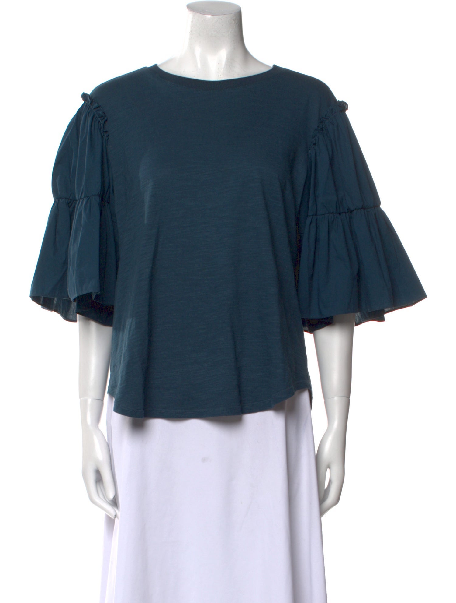 Cinq à Sept Bateau Neckline Three-Quarter Sleeve Blouse