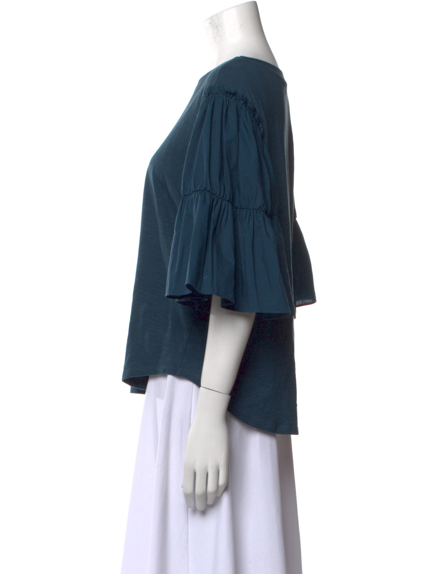 Cinq à Sept Bateau Neckline Three-Quarter Sleeve Blouse