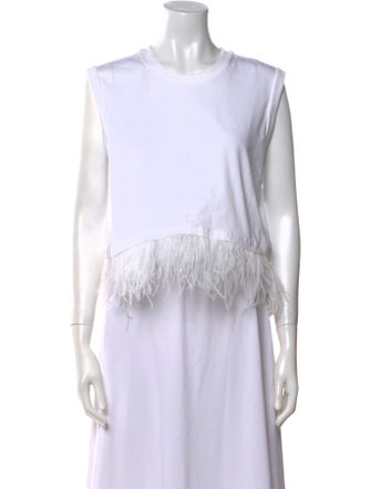 Cinq à Sept Crew Neck Sleeveless Crop Top