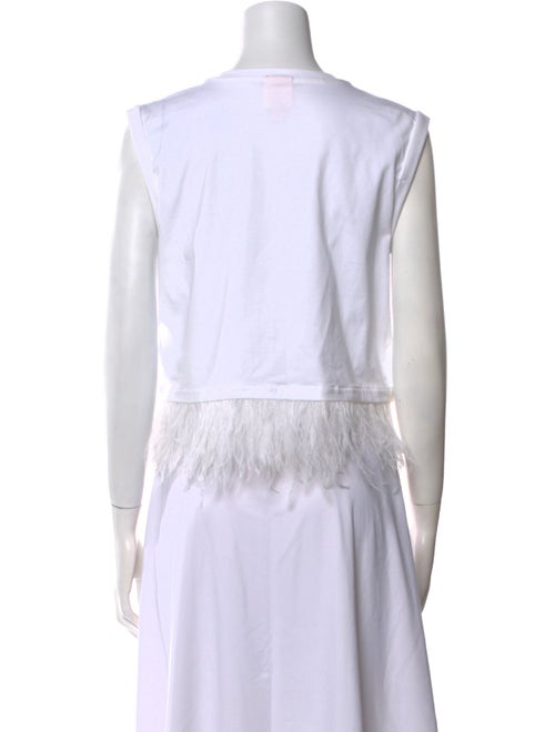 Cinq à Sept Crew Neck Sleeveless Crop Top