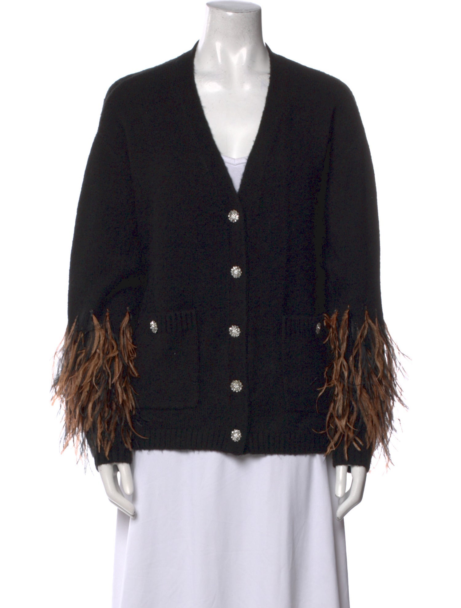 Cinq à Sept Printed V-Neck Sweater