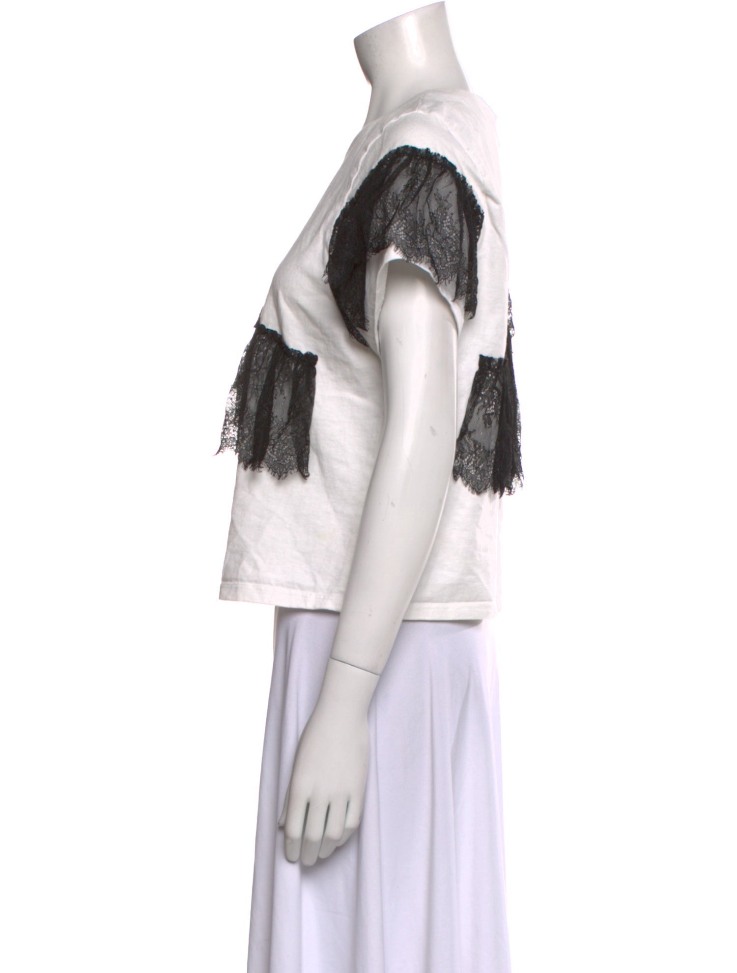 Cinq à Sept One-Shoulder Short Sleeve Crop Top