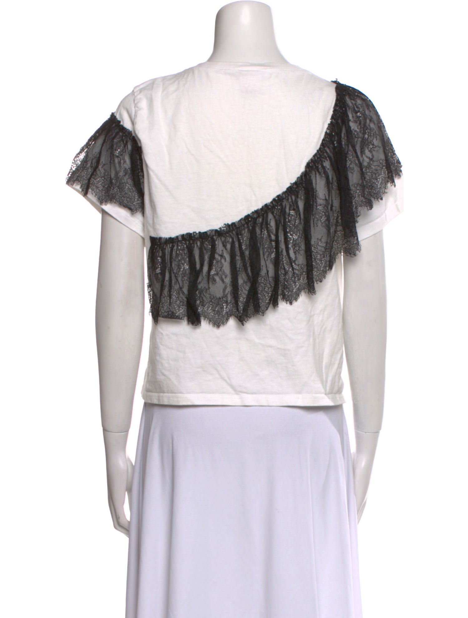 Cinq à Sept One-Shoulder Short Sleeve Crop Top