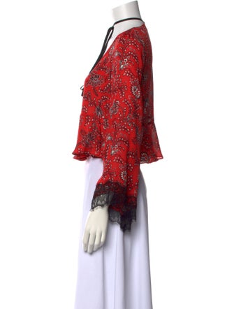 Cinq à Sept Silk Floral Print Crop Top