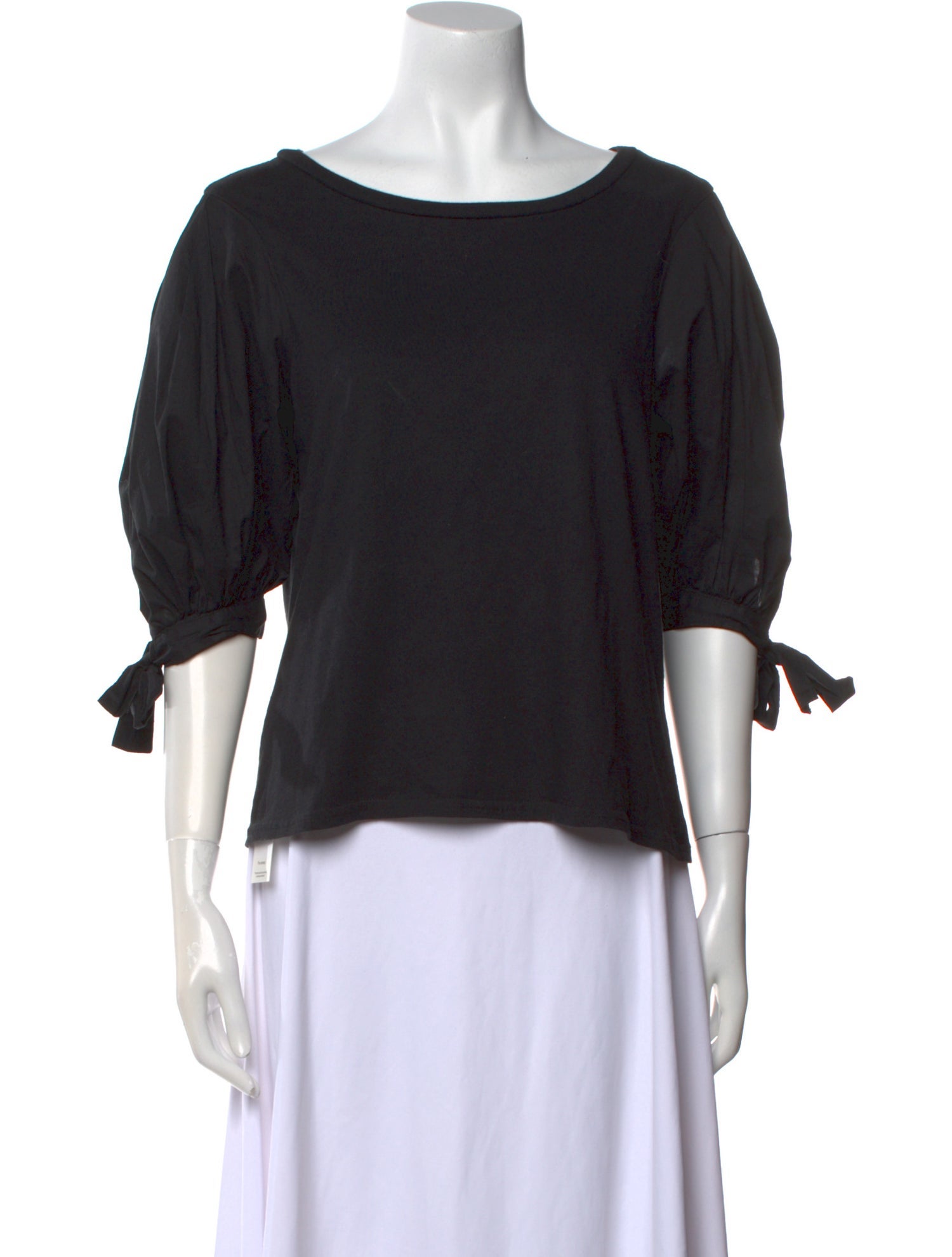 Cinq à Sept Bateau Neckline Three-Quarter Sleeve Top