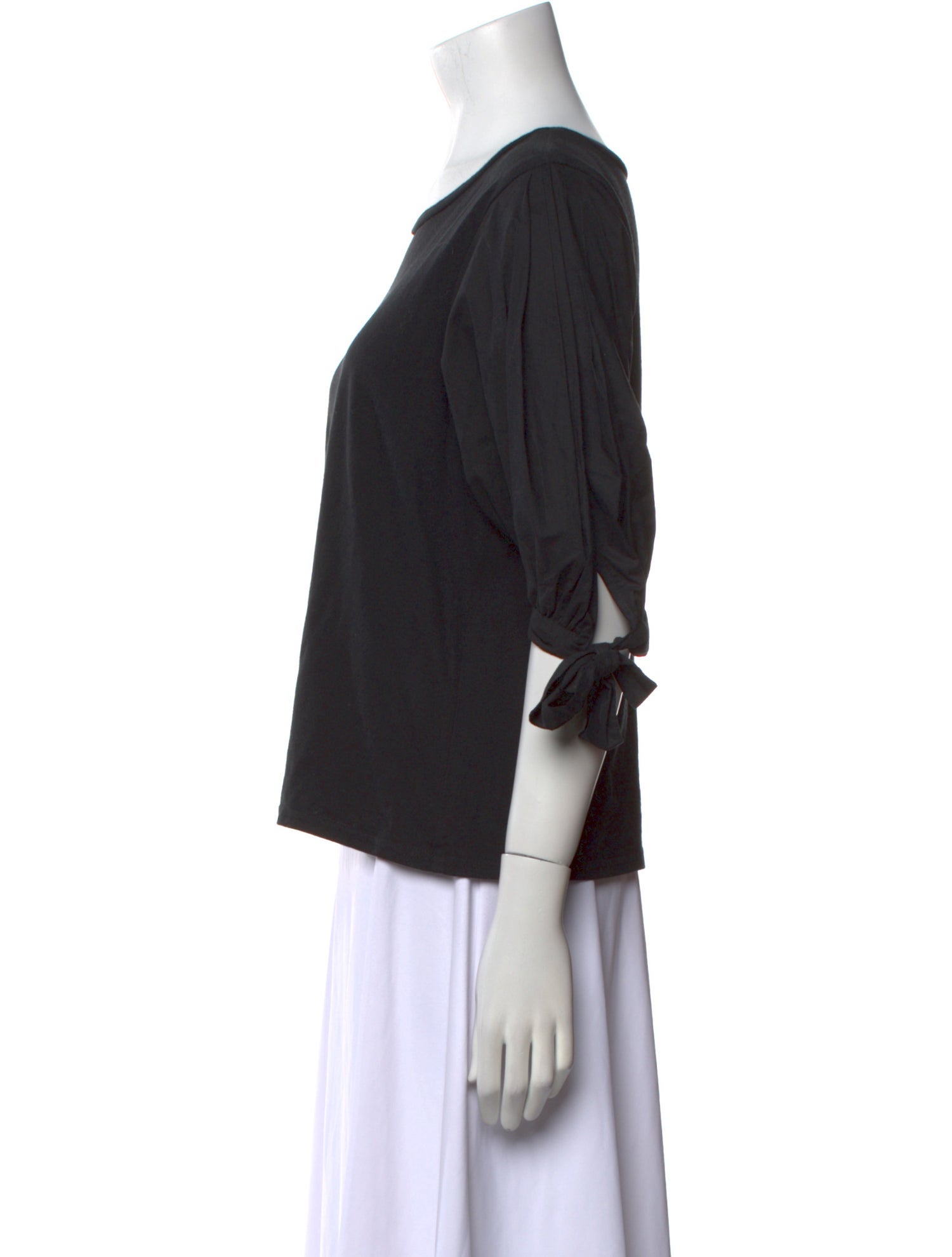 Cinq à Sept Bateau Neckline Three-Quarter Sleeve Top