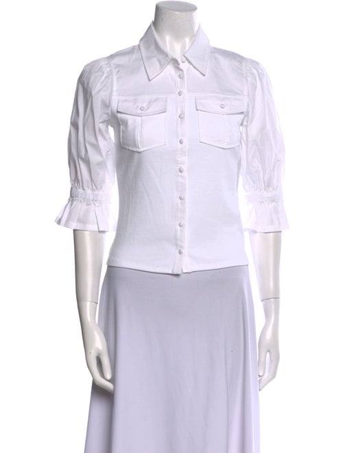 Cinq à Sept Three-Quarter Sleeve Button-Up Top