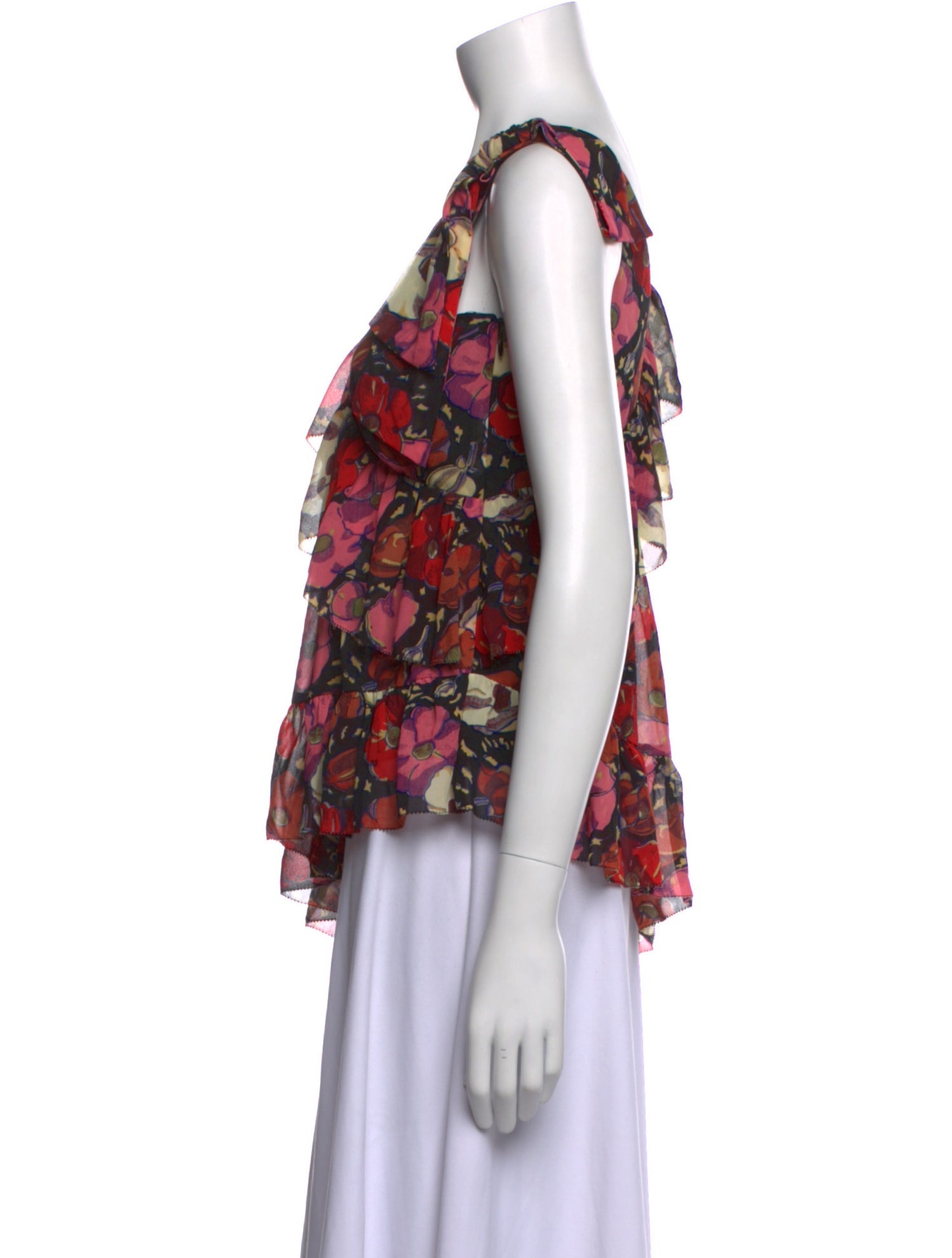 Cinq à Sept Floral Print V-Neck Blouse