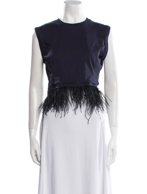 Cinq à Sept Crew Neck Sleeveless Crop Top