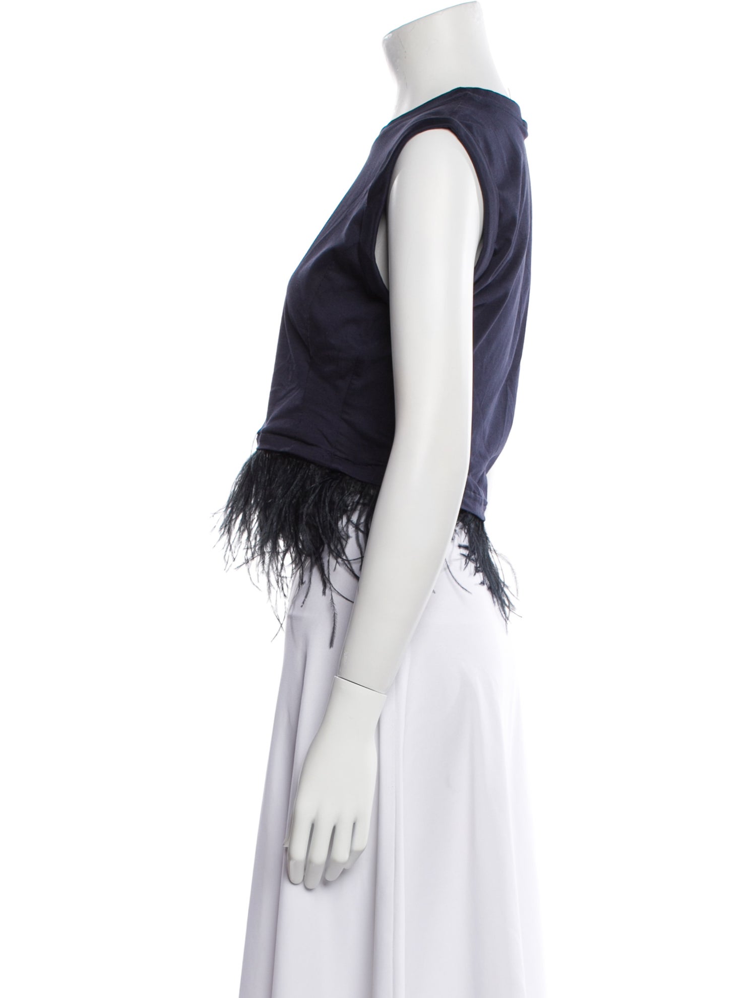 Cinq à Sept Crew Neck Sleeveless Crop Top