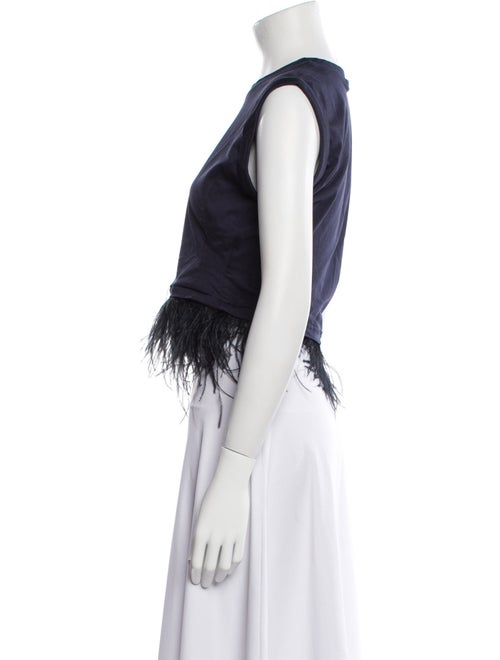 Cinq à Sept Crew Neck Sleeveless Crop Top