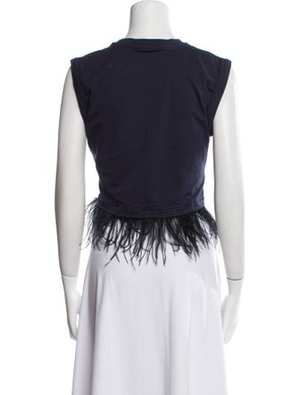 Cinq à Sept Crew Neck Sleeveless Crop Top