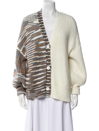 Cinq à Sept Striped V-Neck Sweater