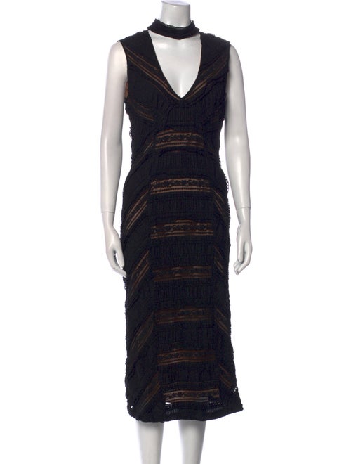 Cinq à Sept Mock Neck Midi Length Dress