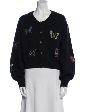 Cinq à Sept Graphic Print Crew Neck Sweater