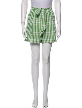 Cinq à Sept Plaid Print Mini Shorts