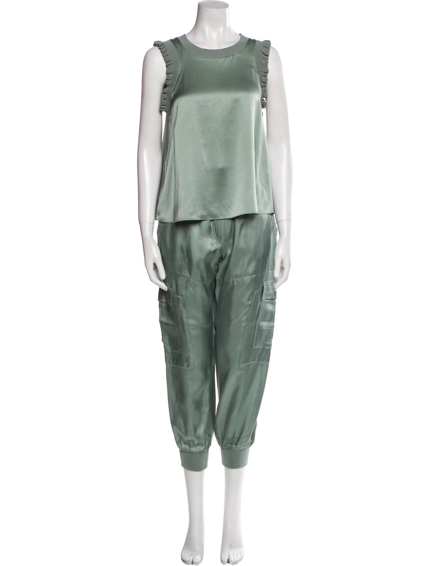 Cinq à Sept Silk Colorblock Pattern Pant Set