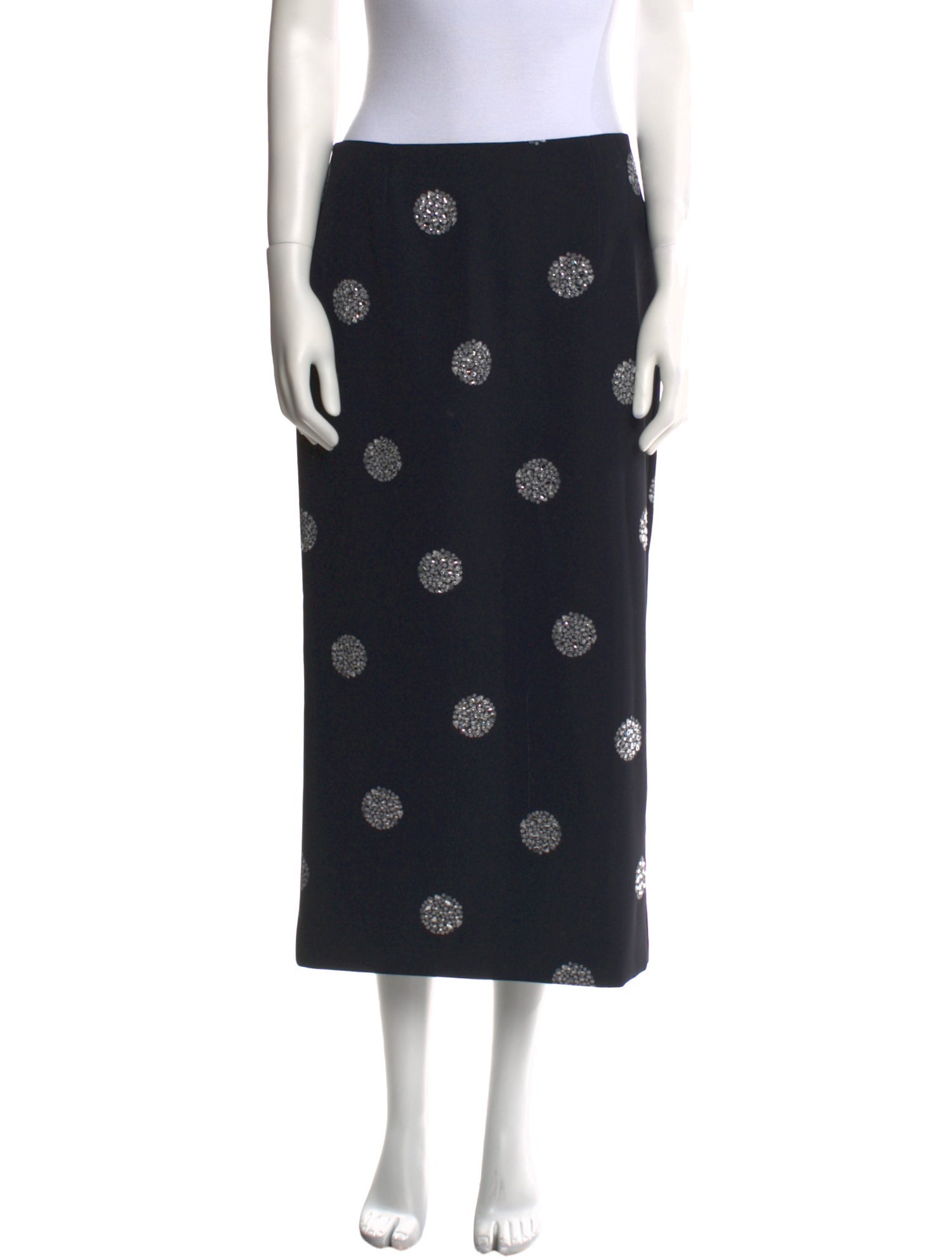 Cinq à Sept Polka Dot Print Midi Length Skirt