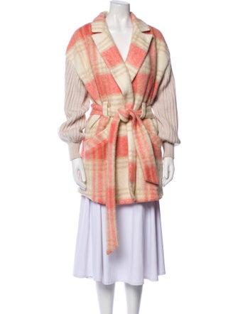 Cinq à Sept Plaid Print Coat