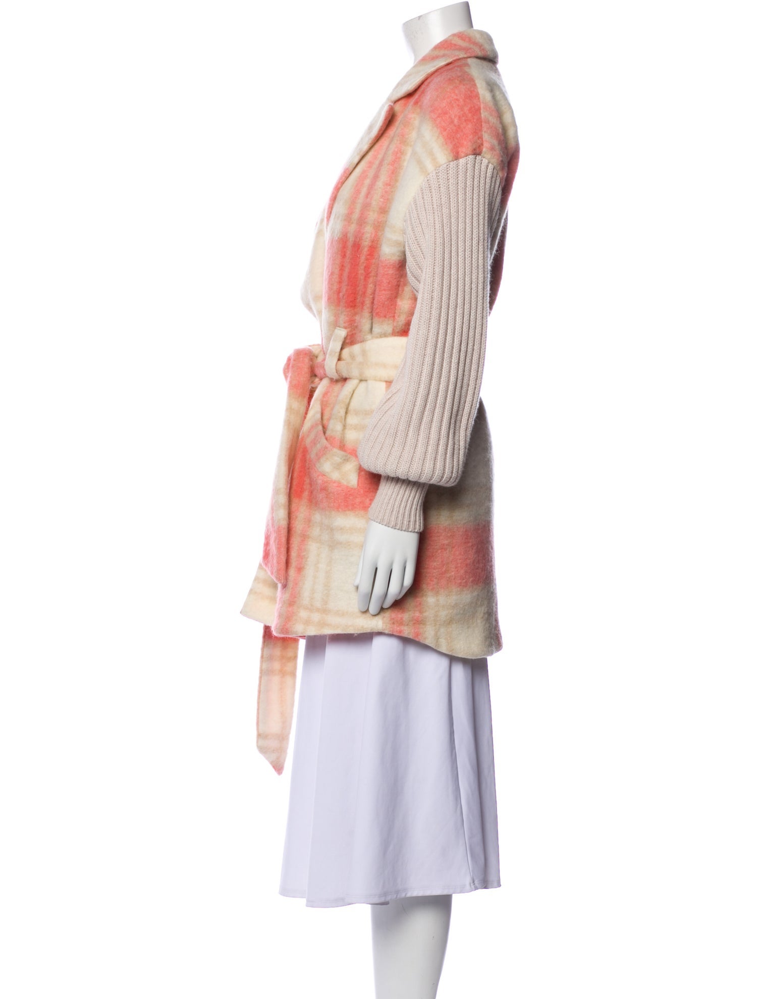 Cinq à Sept Plaid Print Coat