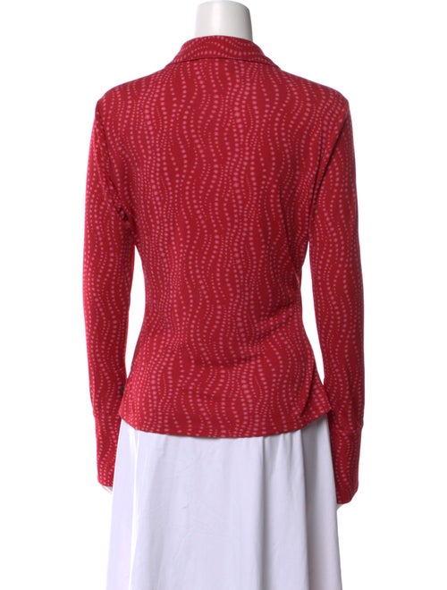 Cinq à Sept Polka Dot Print Long Sleeve Button-Up Top