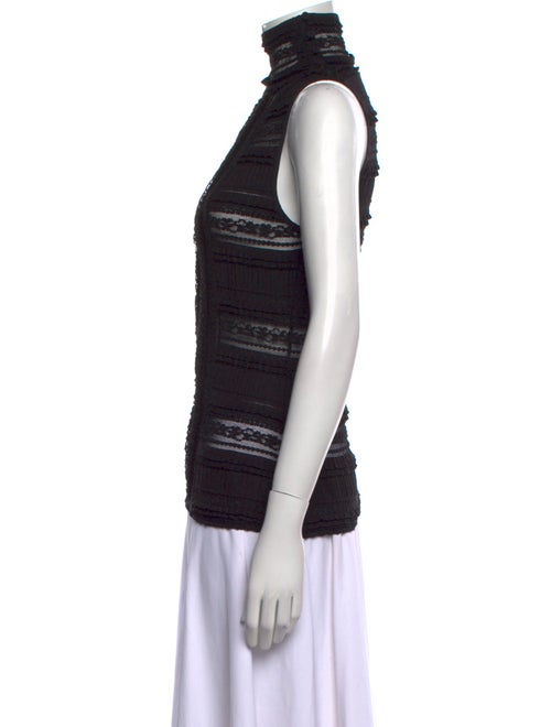 Cinq à Sept Lace Pattern Mock Neck Top