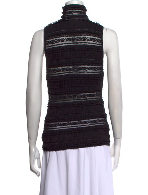 Cinq à Sept Lace Pattern Mock Neck Top