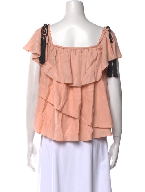 Cinq à Sept Silk Square Neckline Crop Top