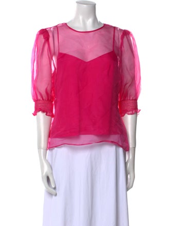 Cinq à Sept Silk Bateau Neckline Blouse