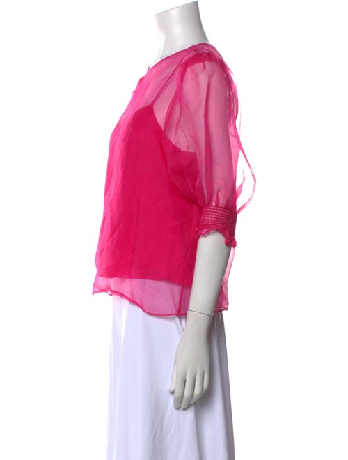 Cinq à Sept Silk Bateau Neckline Blouse