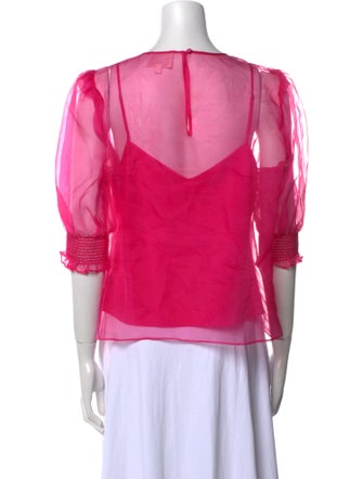 Cinq à Sept Silk Bateau Neckline Blouse