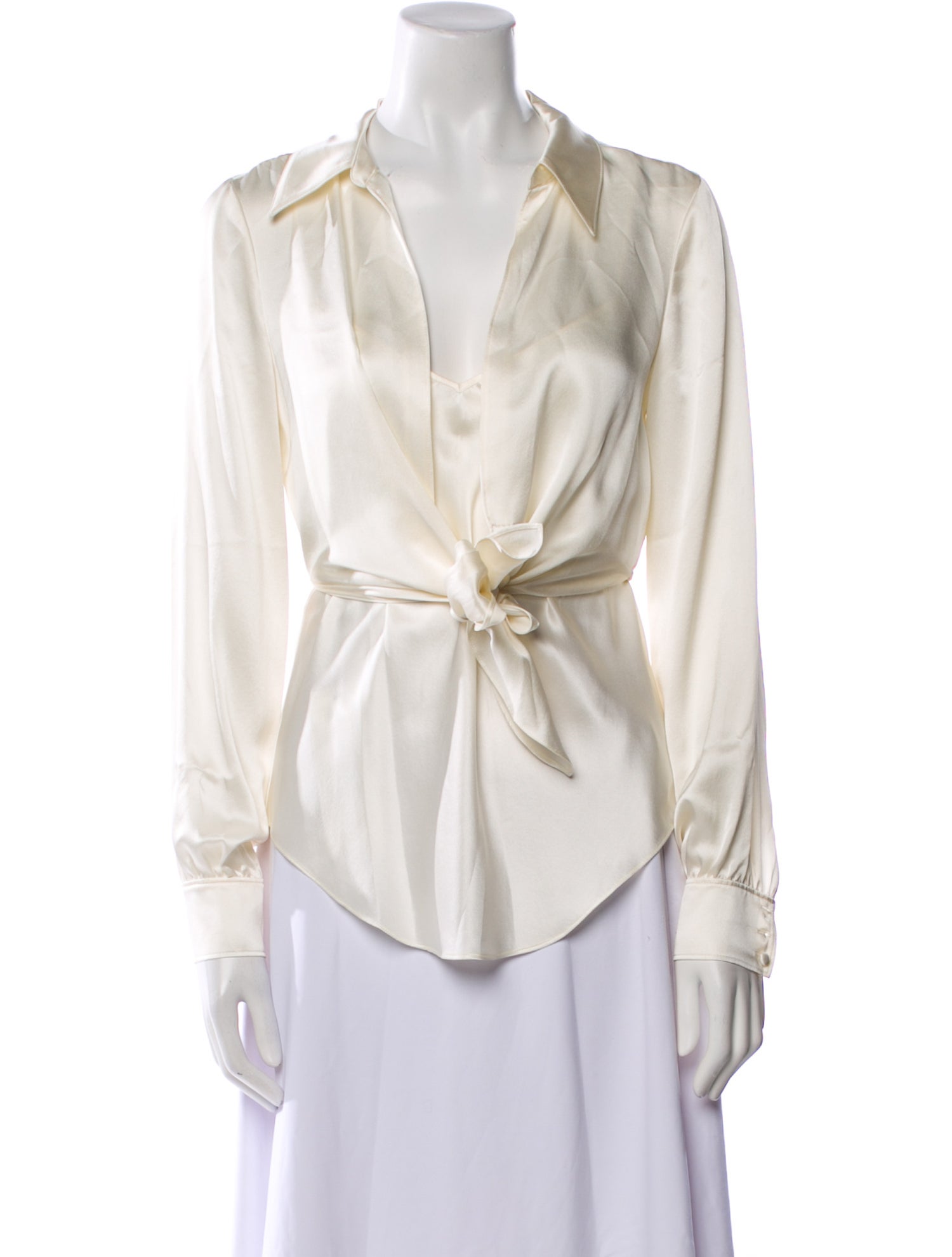 Cinq à Sept Satin Cowl Neck Blouse