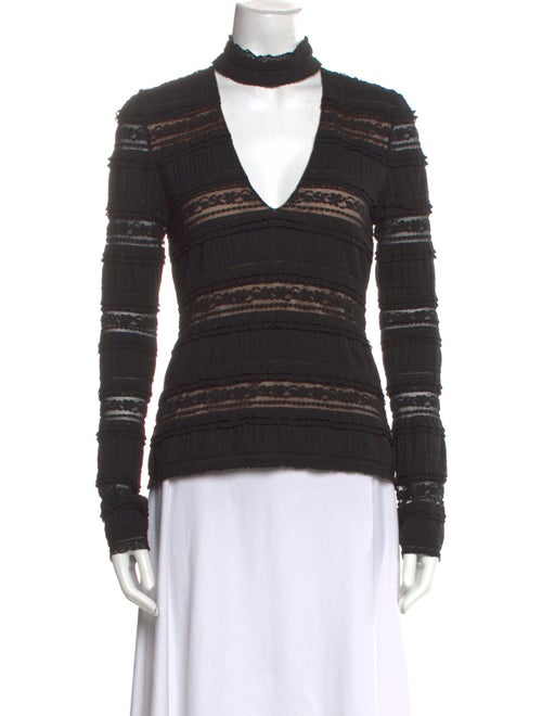 Cinq à Sept Striped Mock Neck Sweatshirt