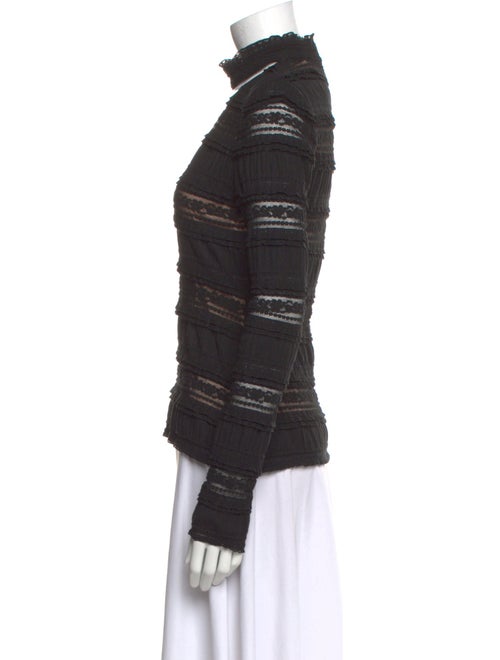 Cinq à Sept Striped Mock Neck Sweatshirt