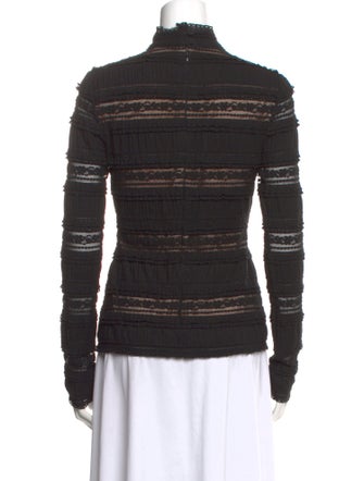 Cinq à Sept Striped Mock Neck Sweatshirt