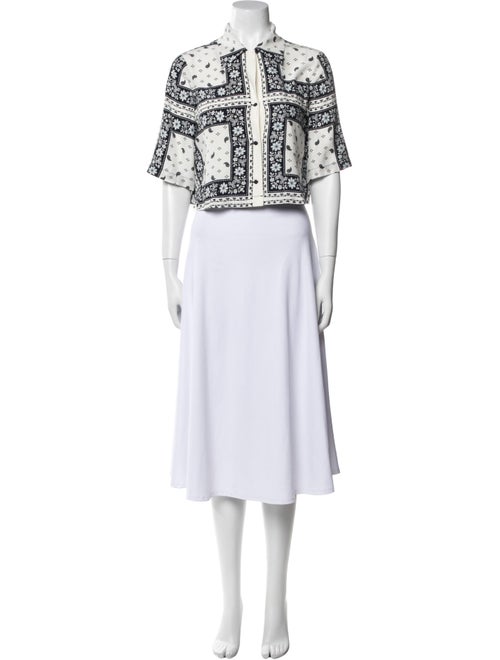 Cinq à Sept Silk Floral Print Crop Top