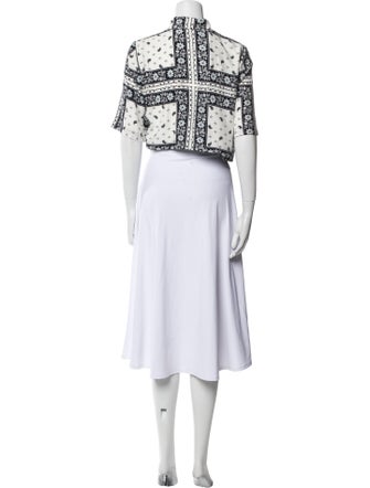 Cinq à Sept Silk Floral Print Crop Top