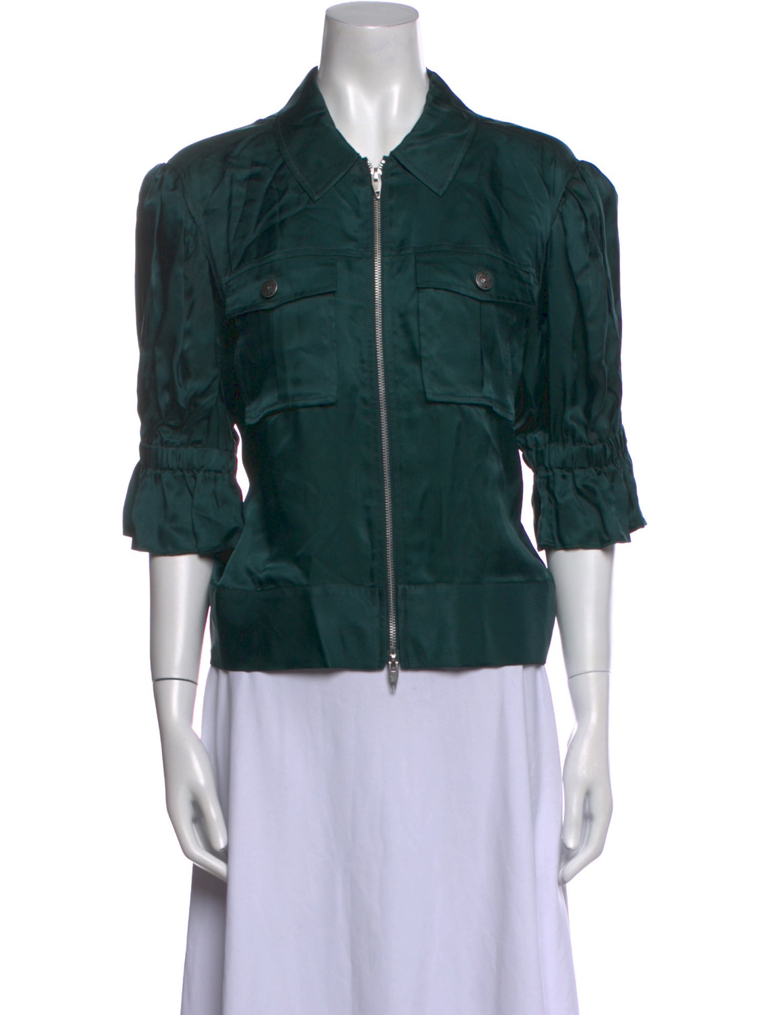 Cinq à Sept Three-Quarter Sleeve Button-Up Top