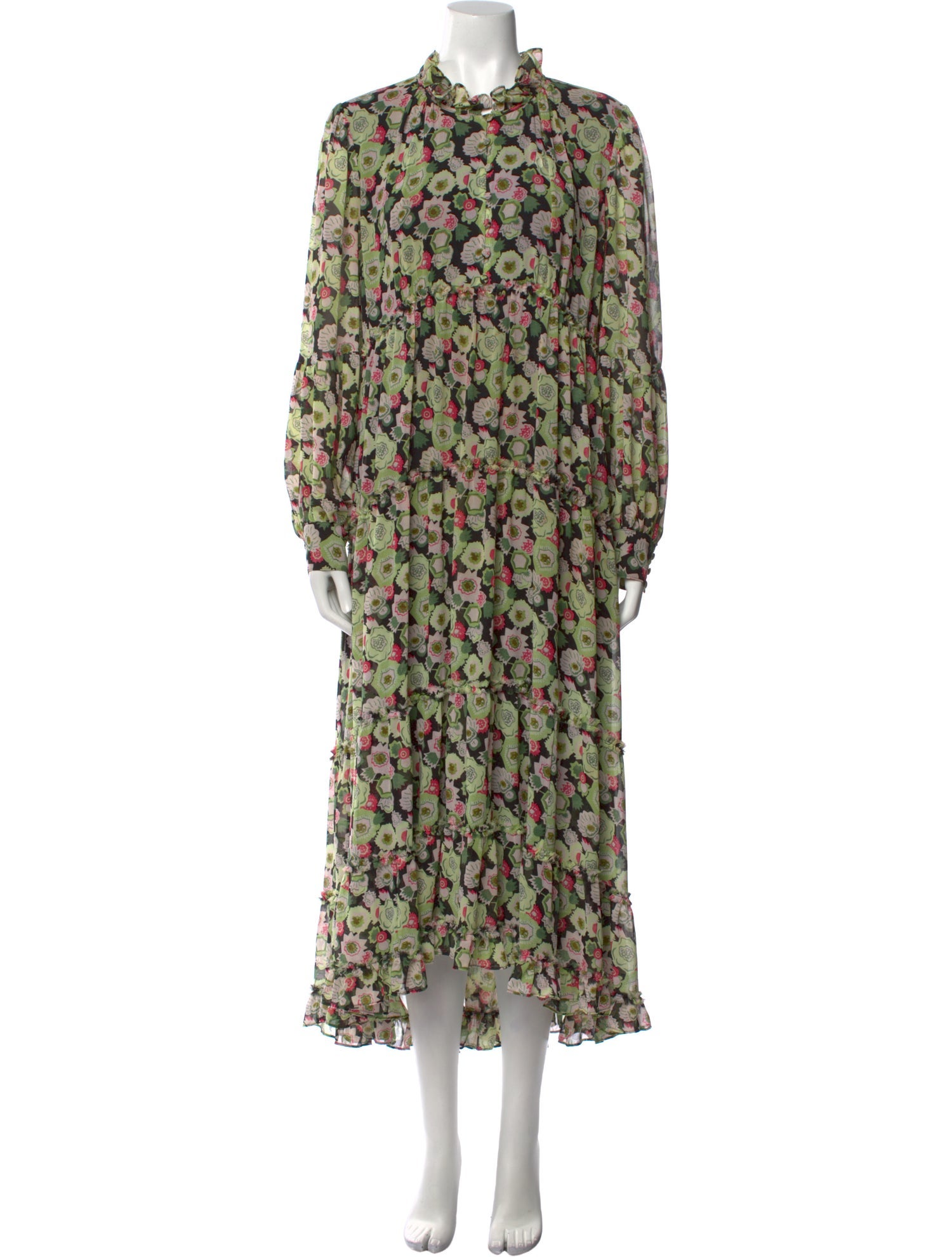 Cinq à Sept Floral Print Long Dress