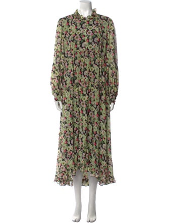 Cinq à Sept Floral Print Long Dress