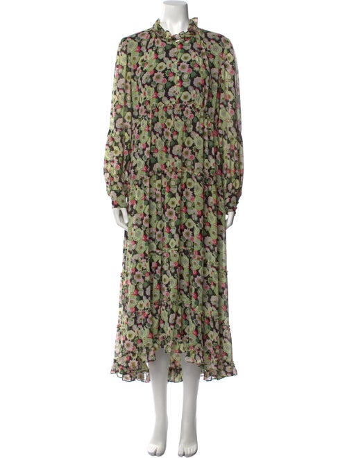 Cinq à Sept Floral Print Long Dress