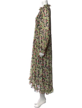Cinq à Sept Floral Print Long Dress