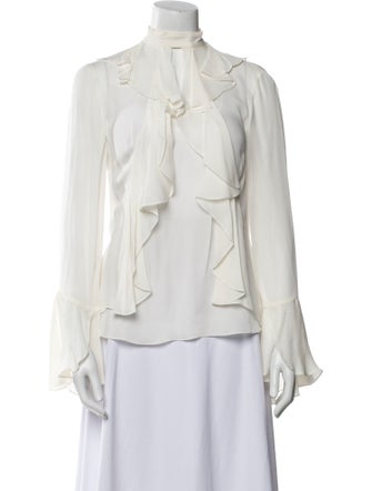 Cinq à Sept Silk Mock Neck Blouse