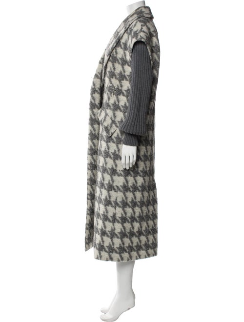 Cinq à Sept Houndstooth Print Faux Fur Coat