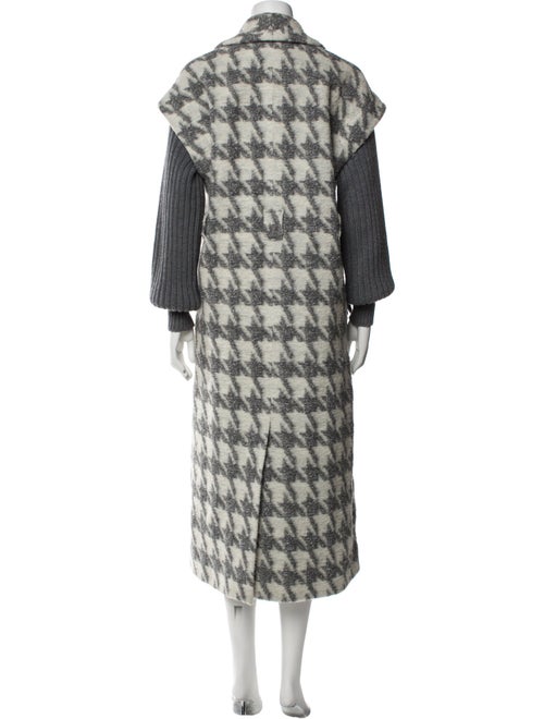 Cinq à Sept Houndstooth Print Faux Fur Coat