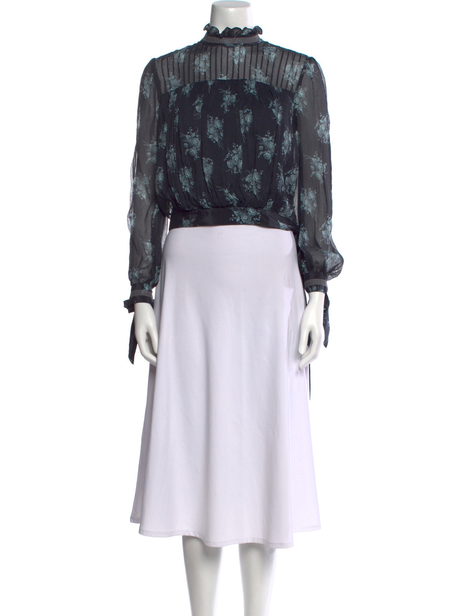 Cinq à Sept Silk Floral Print Crop Top w/ Tags