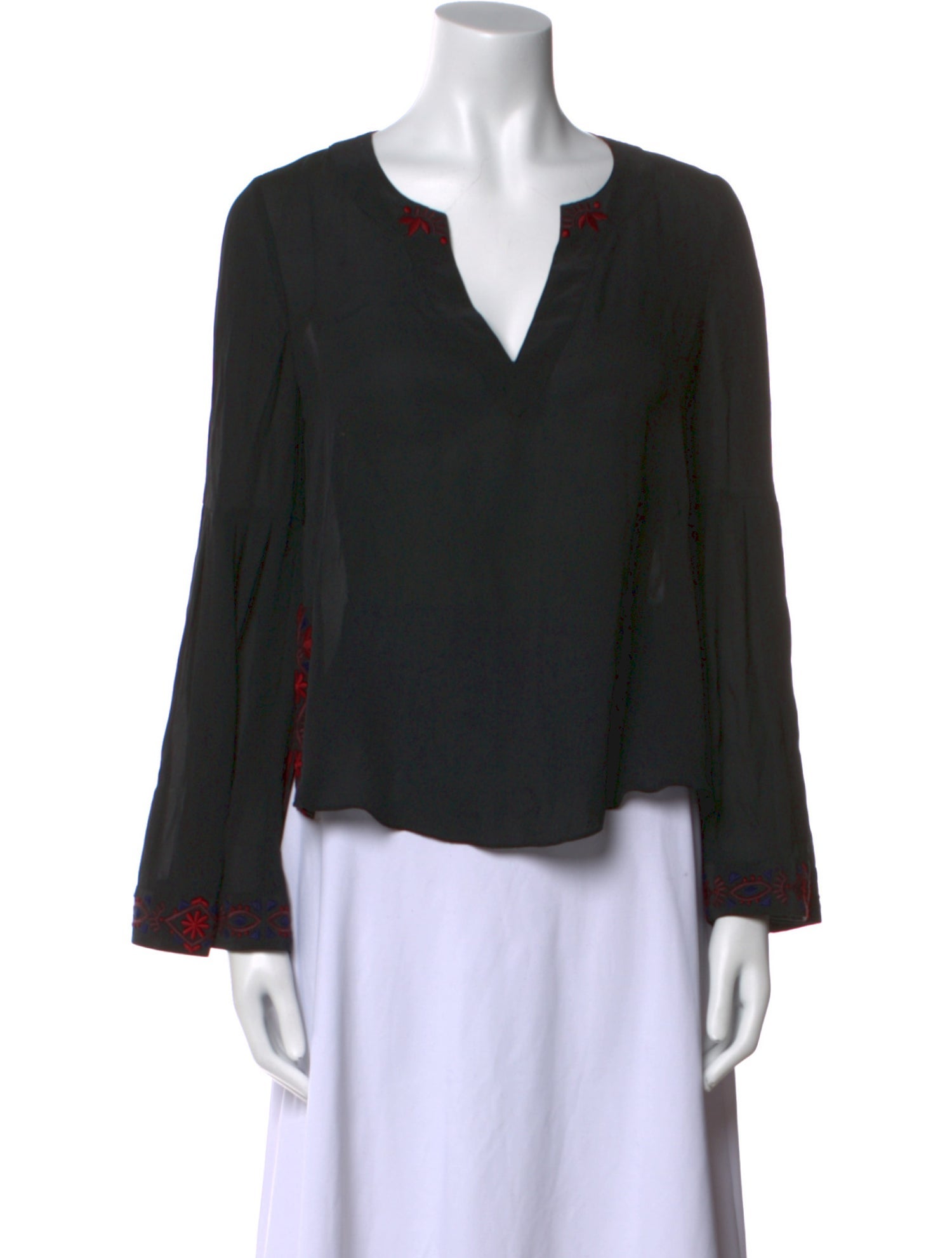 Cinq à Sept Silk V-Neck Blouse