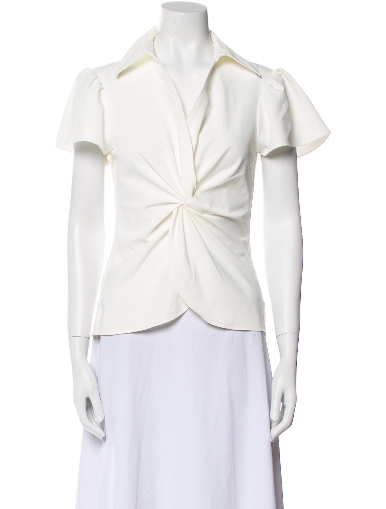 Cinq à Sept V-Neck Short Sleeve Blouse