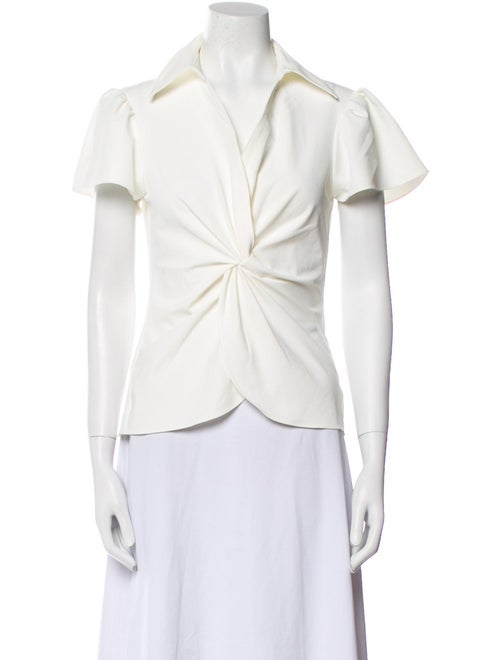 Cinq à Sept V-Neck Short Sleeve Blouse