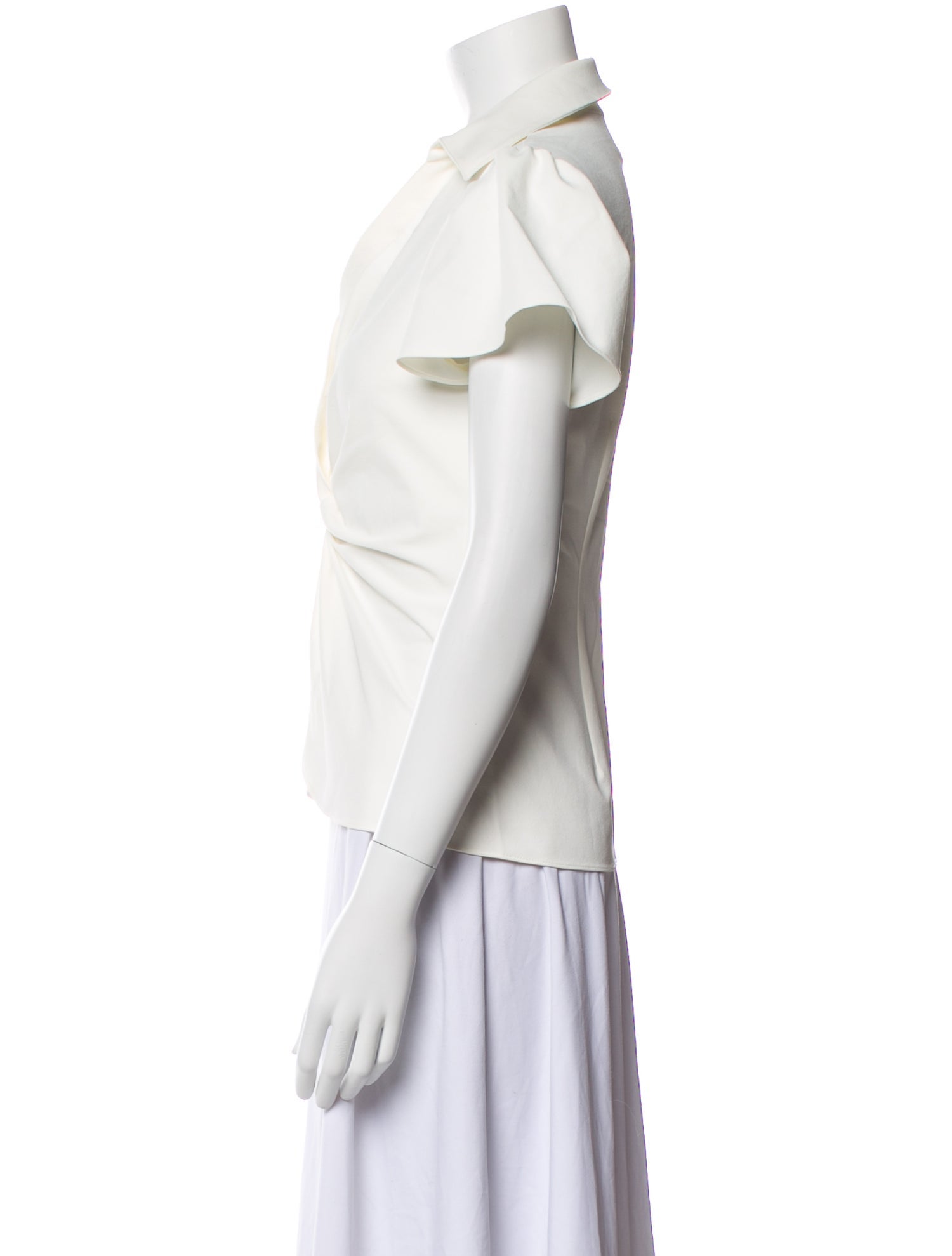 Cinq à Sept V-Neck Short Sleeve Blouse